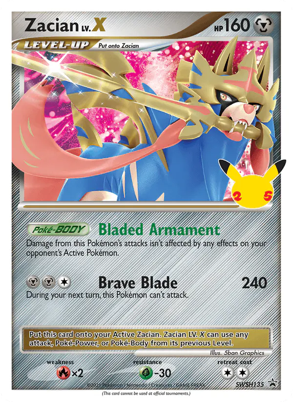 Carta Zacian SWSH135 de SWSH Black Star Promos