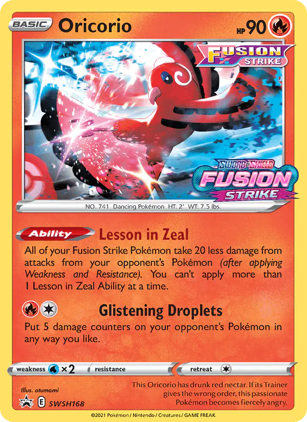 Carta Oricorio SWSH168 de SWSH Black Star Promos