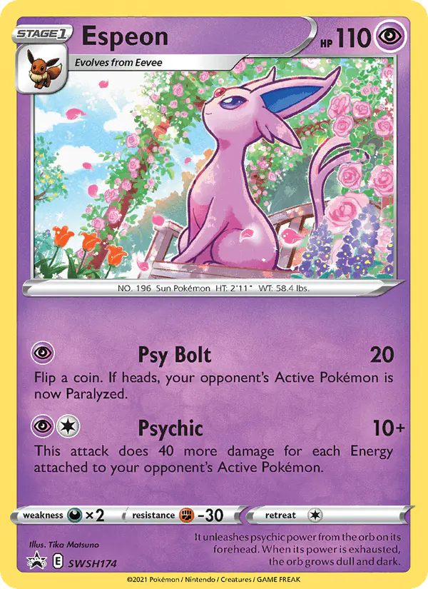 Carta Espeon SWSH174 de SWSH Black Star Promos
