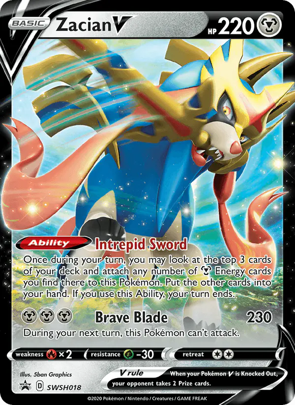 Carta Zacian V SWSH018 de SWSH Black Star Promos