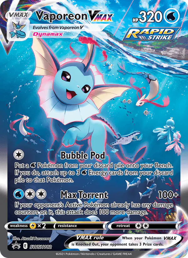 Carta Vaporeon VMAX SWSH182 de SWSH Black Star Promos