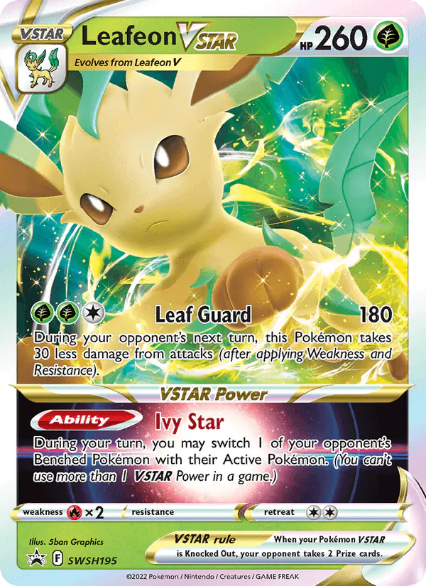 Carta Leafeon VSTAR SWSH195 de SWSH Black Star Promos