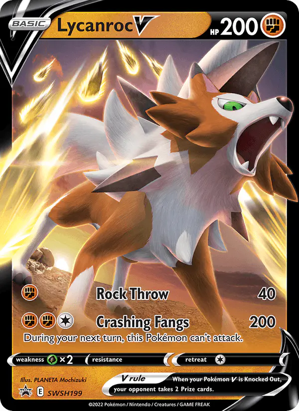 Carta Lycanroc V SWSH199 de SWSH Black Star Promos