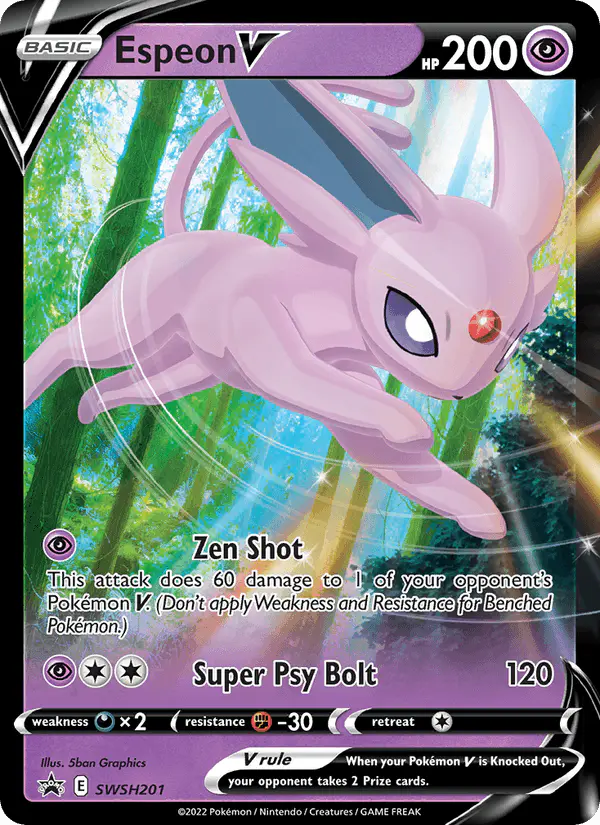 Carta Espeon V SWSH201 de SWSH Black Star Promos