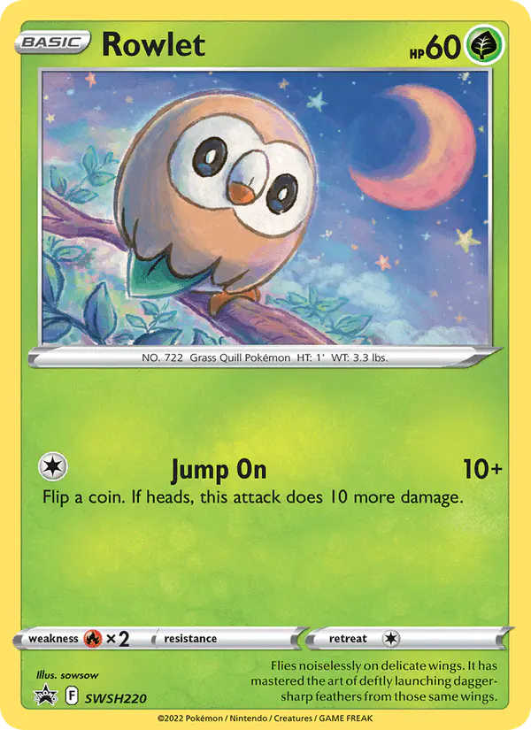 Carta Rowlet SWSH220 de SWSH Black Star Promos