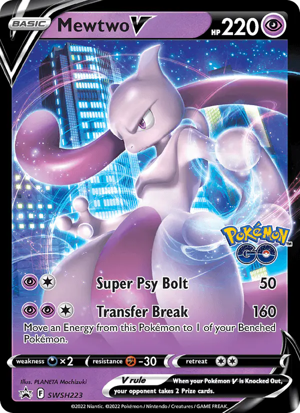 Carta Mewtwo V SWSH223 de SWSH Black Star Promos