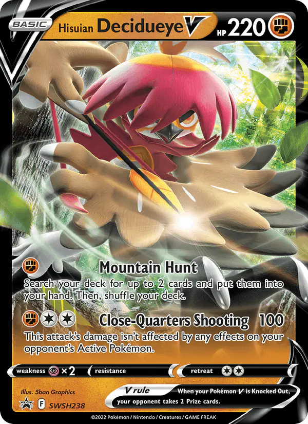 Carta Hisuian Decidueye V SWSH238 de SWSH Black Star Promos