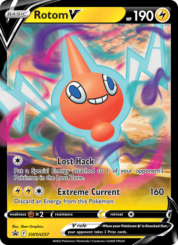 Carta Rotom V SWSH257 de SWSH Black Star Promos