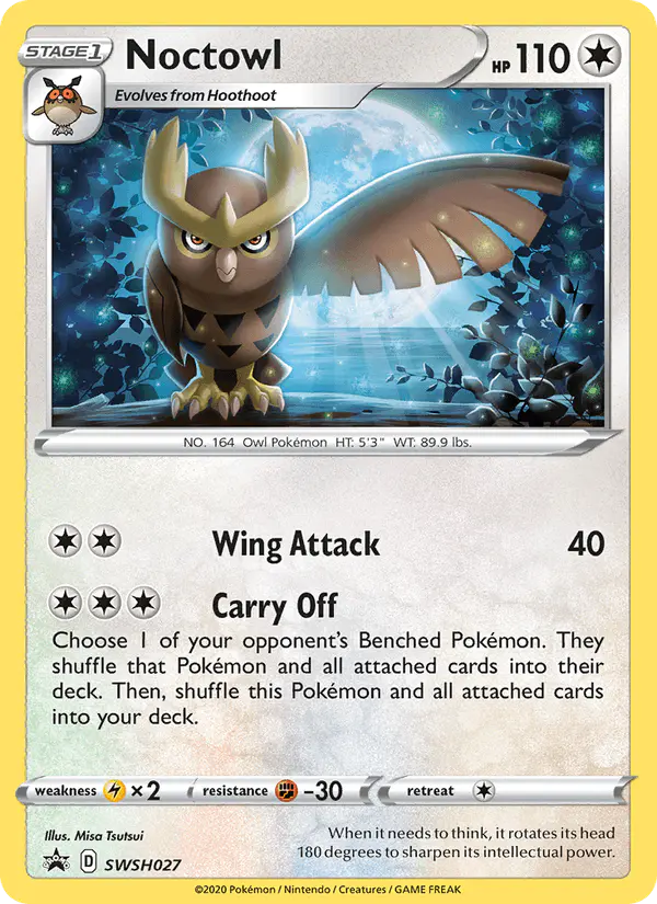 Carta Noctowl SWSH027 de SWSH Black Star Promos