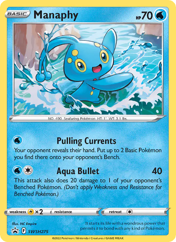 Carta Manaphy SWSH275 de SWSH Black Star Promos