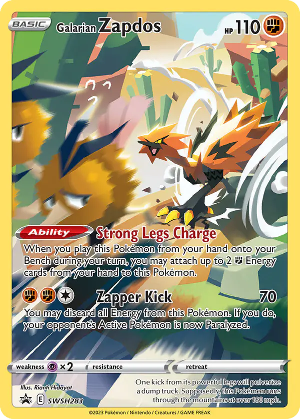 Carta Galarian Zapdos SWSH283 de SWSH Black Star Promos