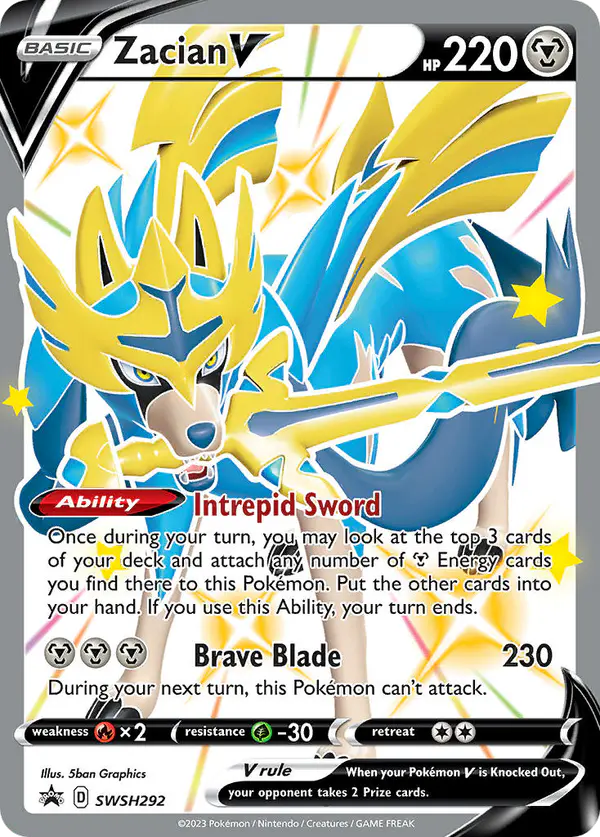 Carta Zacian V SWSH292 de SWSH Black Star Promos