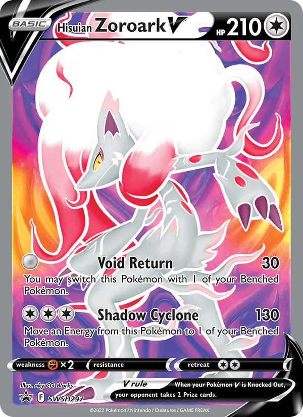Carta Hisuian Zoroark V SWSH297 de SWSH Black Star Promos