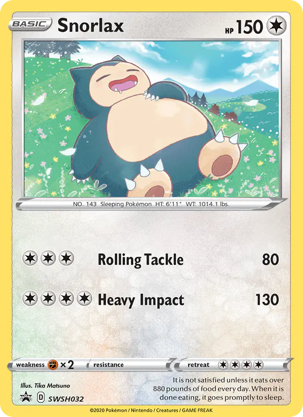 Carta Snorlax SWSH032 de SWSH Black Star Promos