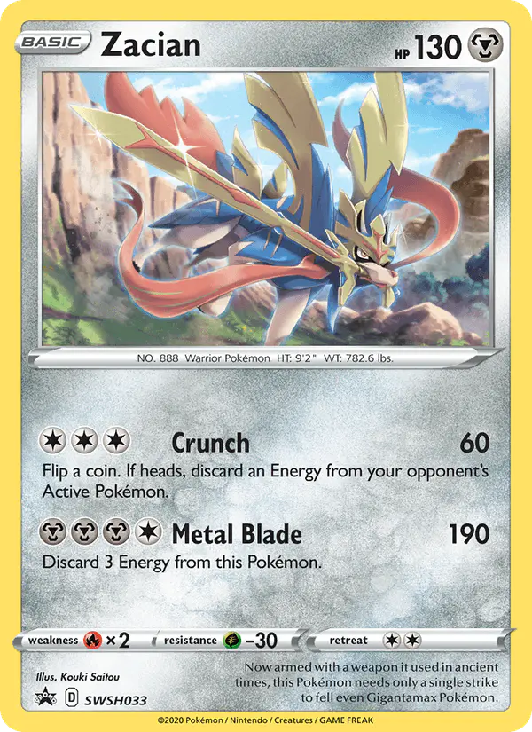 Carta Zacian SWSH033 de SWSH Black Star Promos