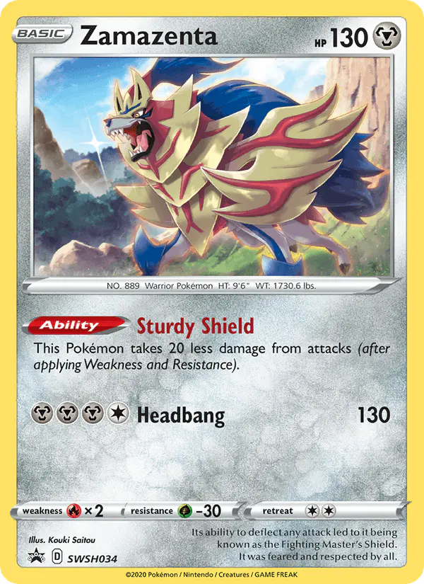 Carta Zamazenta SWSH034 de SWSH Black Star Promos