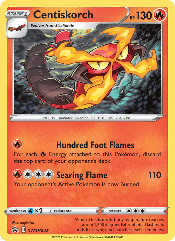 Carta Centiskorch SWSH048 de SWSH Black Star Promos