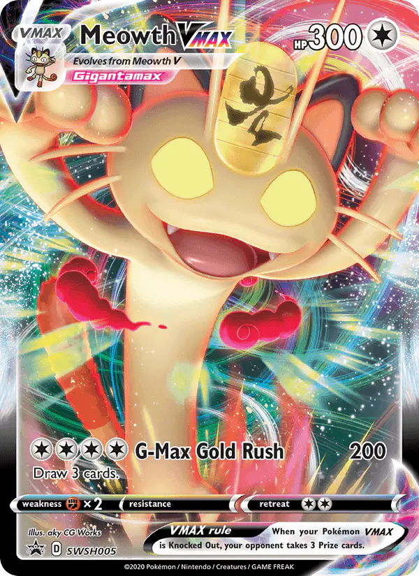 Carta Meowth VMAX SWSH005 de SWSH Black Star Promos