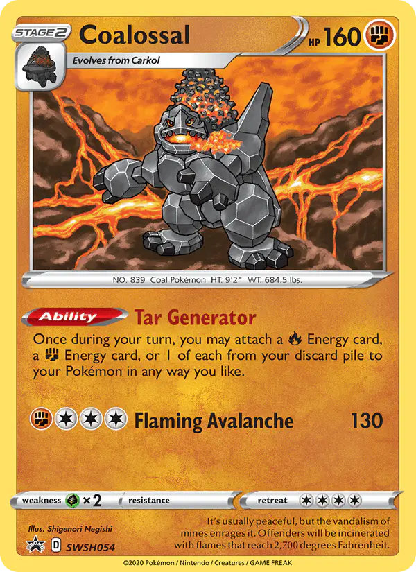 Carta Coalossal SWSH054 de SWSH Black Star Promos