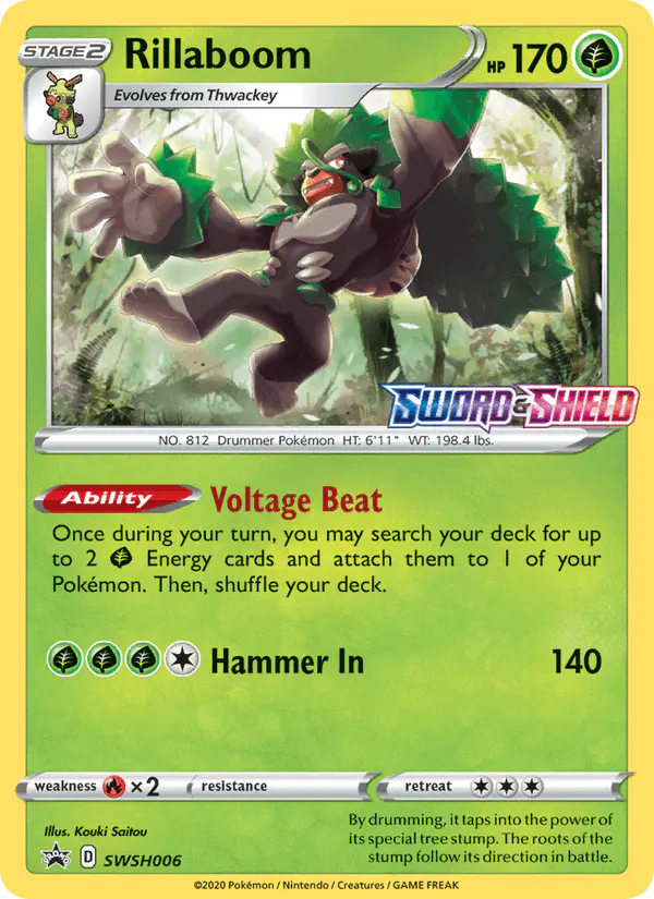 Carta Rillaboom SWSH006 de SWSH Black Star Promos