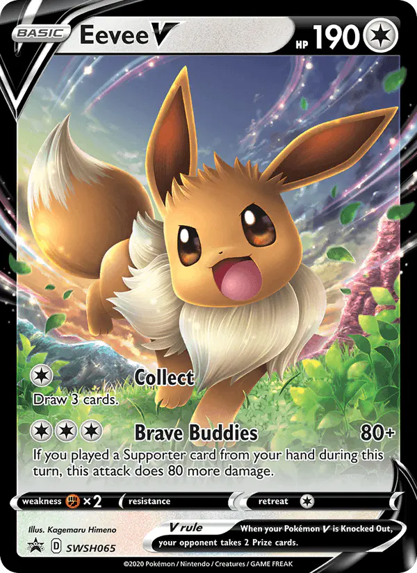Carta Eevee V SWSH065 de SWSH Black Star Promos