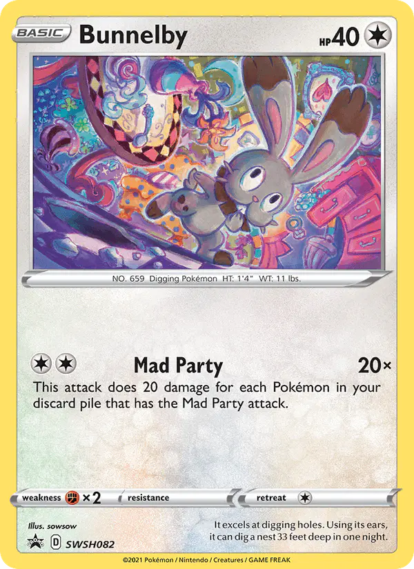 Carta Bunnelby SWSH082 de SWSH Black Star Promos