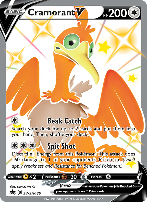 Carta Cramorant V SWSH086 de SWSH Black Star Promos