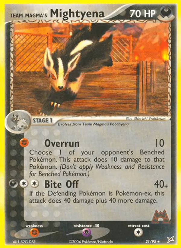 Carta Team Magma's Mightyena 21/95 de Team Magma vs Team Aqua