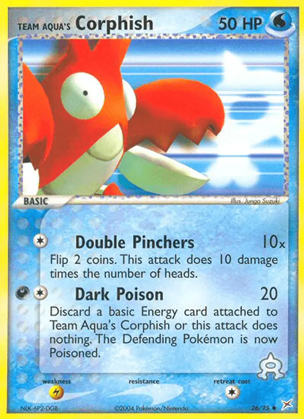 Carta Team Aqua's Corphish 26/95 de Team Magma vs Team Aqua