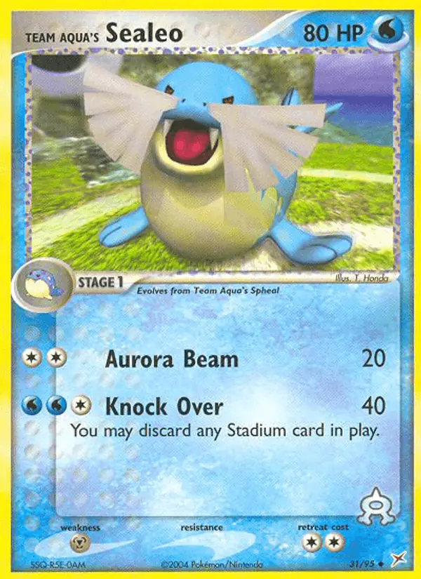 Carta Team Aqua's Sealeo 31/95 de Team Magma vs Team Aqua