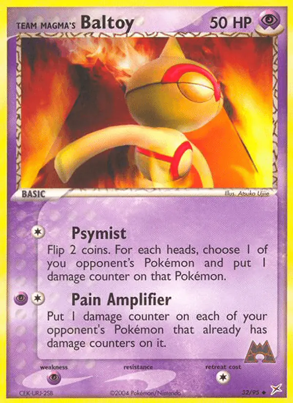 Carta Team Magma's Baltoy 32/95 de Team Magma vs Team Aqua