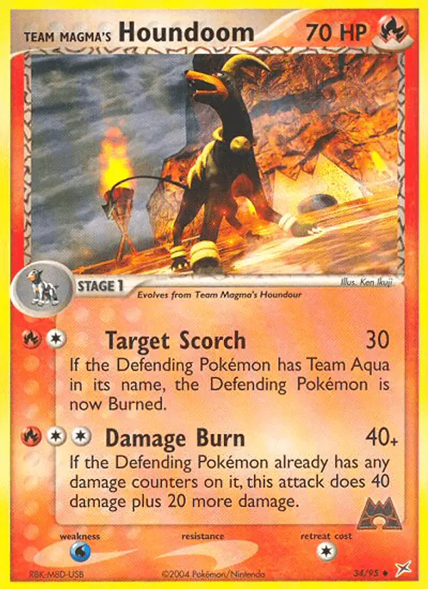 Carta Team Magma's Houndoom 34/95 de Team Magma vs Team Aqua