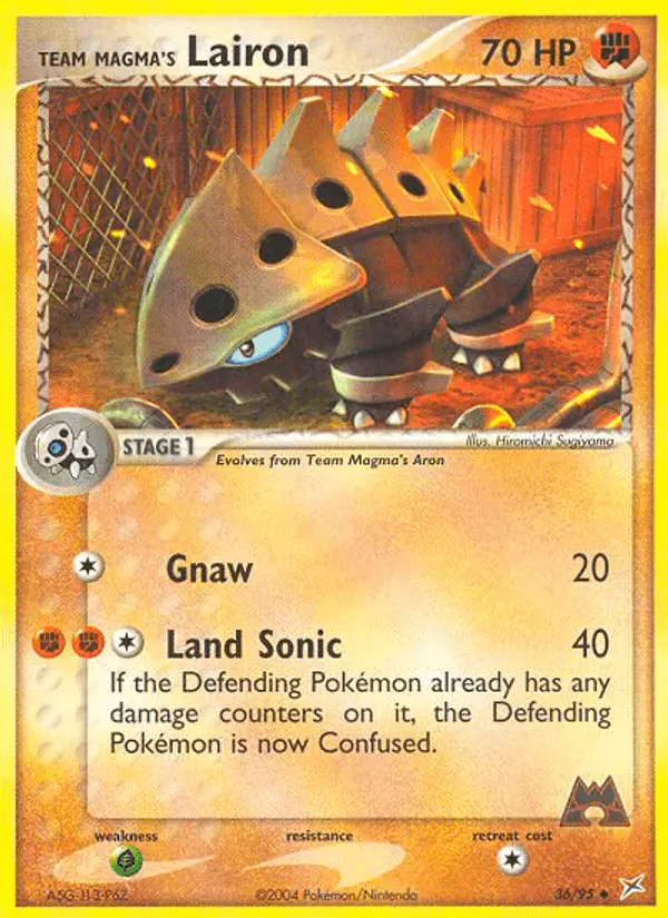 Carta Team Magma's Lairon 36/95 de Team Magma vs Team Aqua