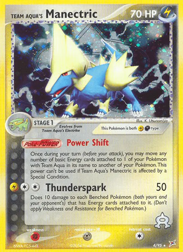 Carta Team Aqua's Manectric 4/95 de Team Magma vs Team Aqua