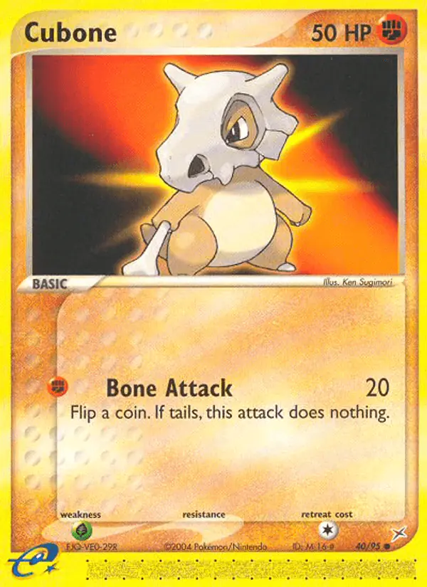 Carta Cubone 40/95 de Team Magma vs Team Aqua