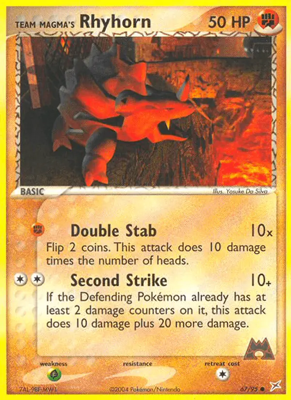 Carta Team Magma's Rhyhorn 67/95 de Team Magma vs Team Aqua