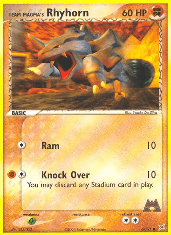 Carta Team Magma's Rhyhorn 68/95 de Team Magma vs Team Aqua