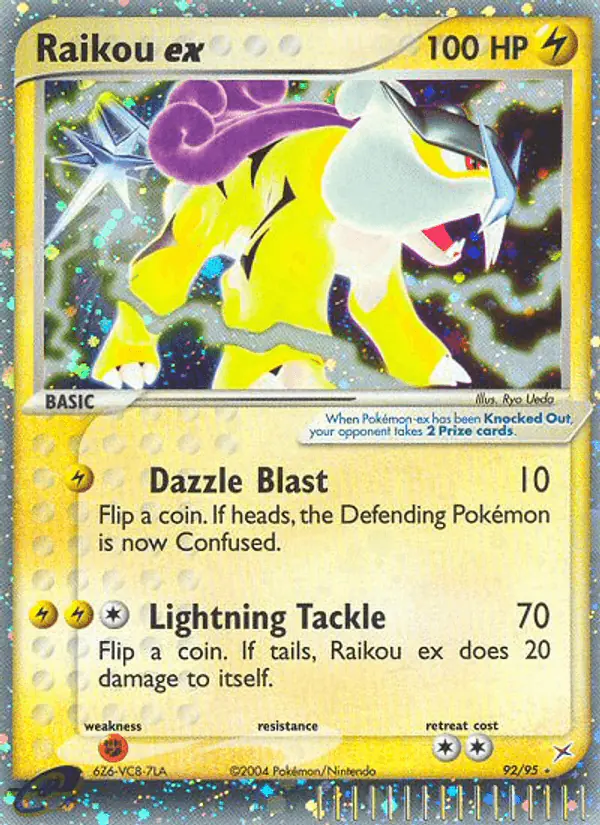 Carta Raikou ex 92/95 de Team Magma vs Team Aqua
