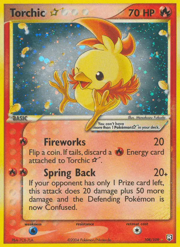 Carta Torchic ☆ 108/109 de Team Rocket Returns