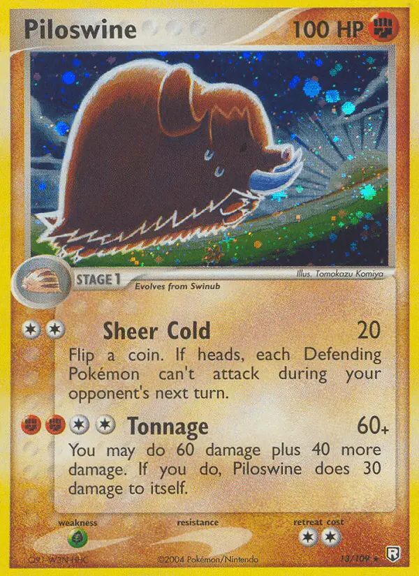 Carta Piloswine 13/109 de Team Rocket Returns