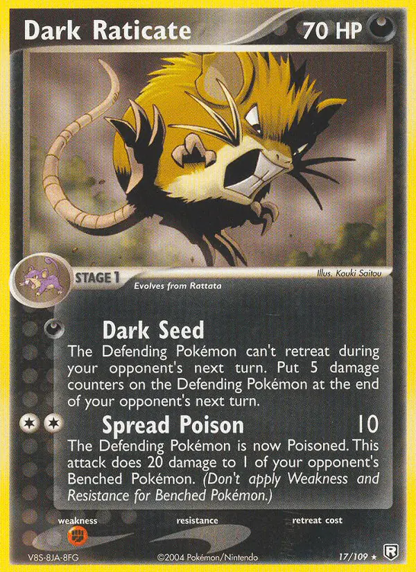 Carta Dark Raticate 17/109 de Team Rocket Returns