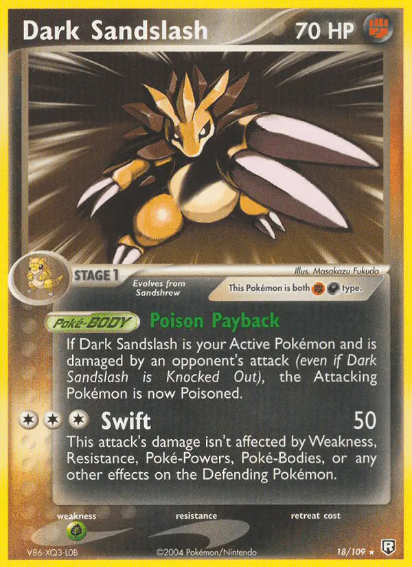 Carta Dark Sandslash 18/109 de Team Rocket Returns