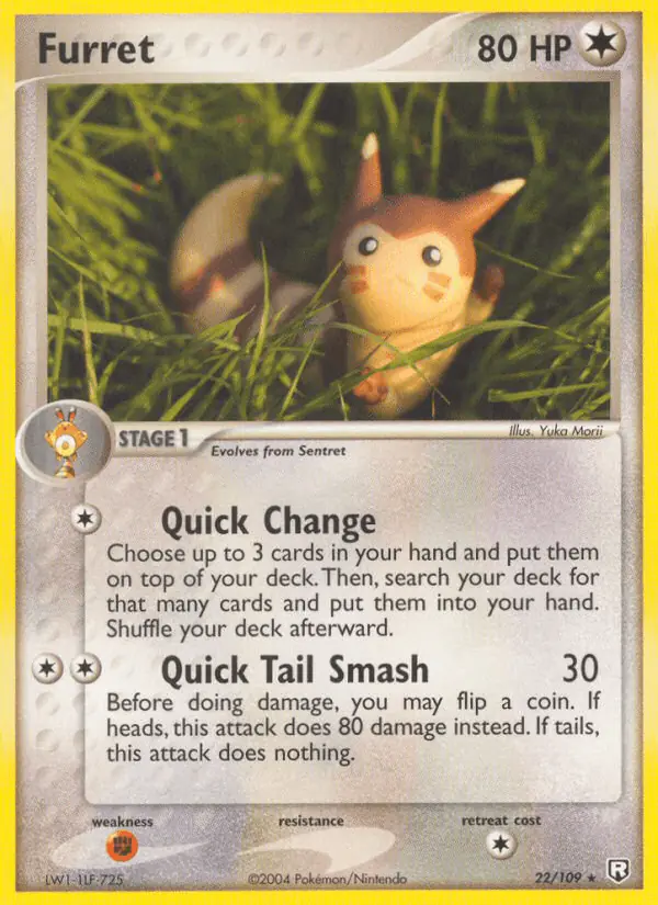 Carta Furret 22/109 de Team Rocket Returns