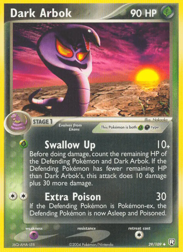 Carta Dark Arbok 29/109 de Team Rocket Returns