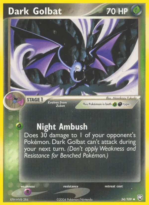 Carta Dark Golbat 34/109 de Team Rocket Returns