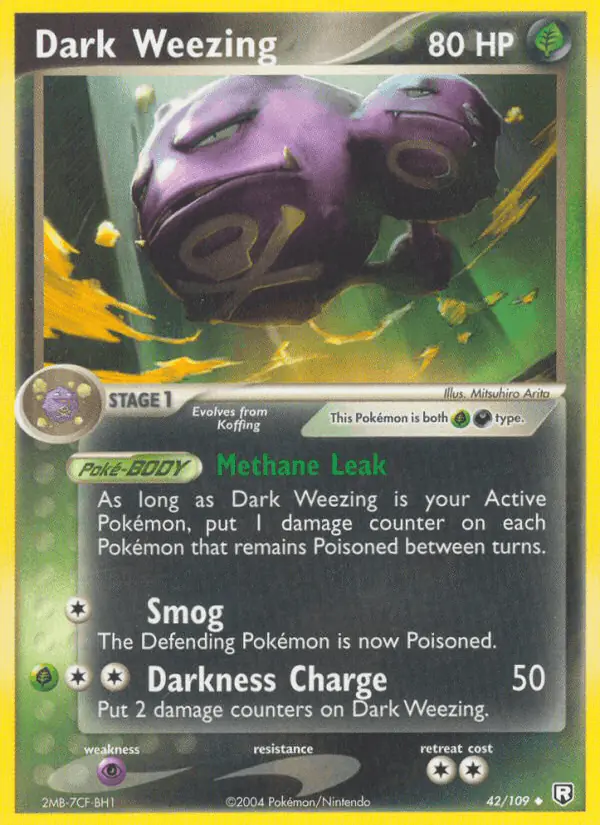 Carta Dark Weezing 42/109 de Team Rocket Returns