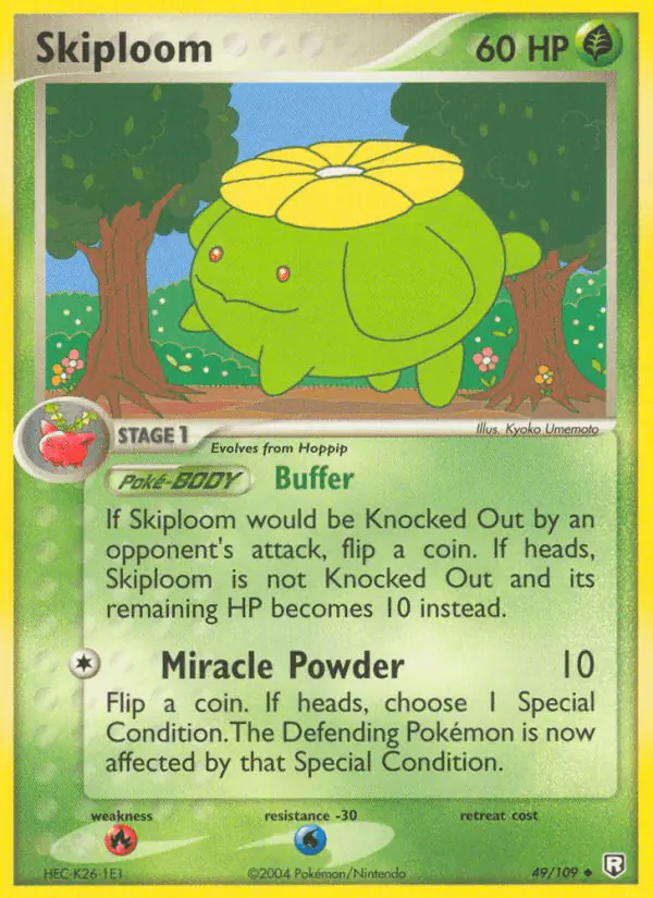 Carta Skiploom 49/109 de Team Rocket Returns