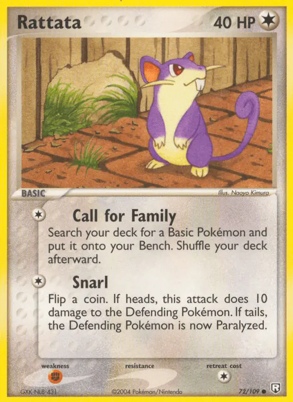 Carta Rattata 72/109 de Team Rocket Returns