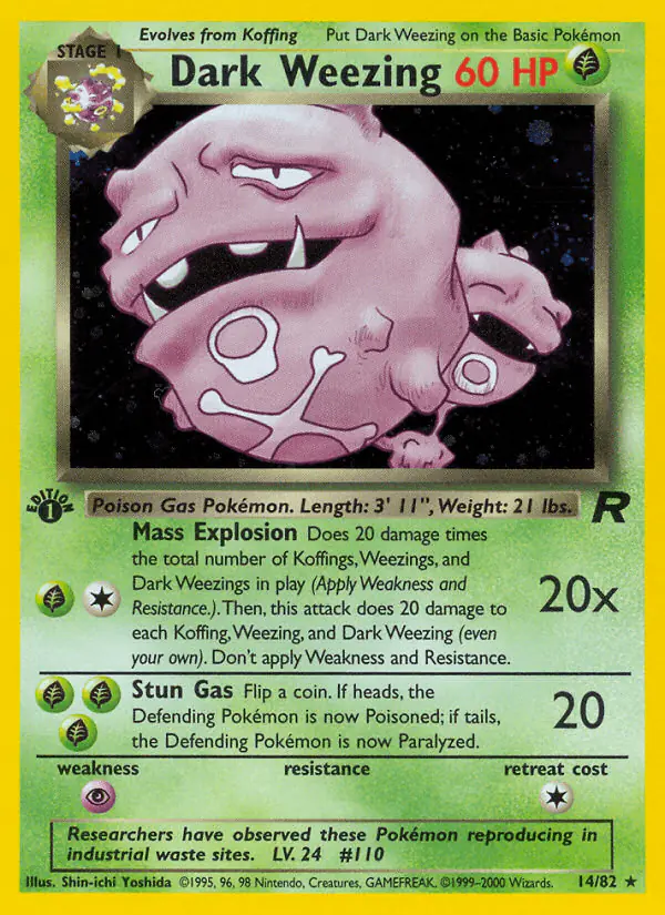 Carta Dark Weezing 14/82 de Team Rocket