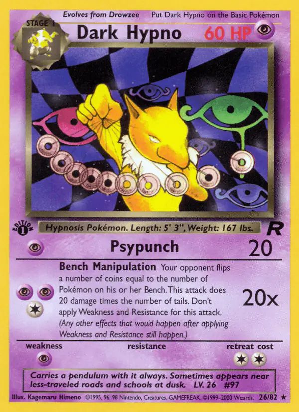 Carta Dark Hypno 26/82 de Team Rocket